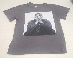 2Pac Tupac Shakur Portrait Graphic Short Sleeve T-Shirt Gray